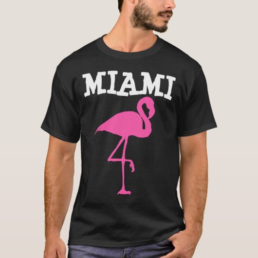 MIAMI BEACH FLORIDA Pink Flamingo T-shirts (Voorkant)