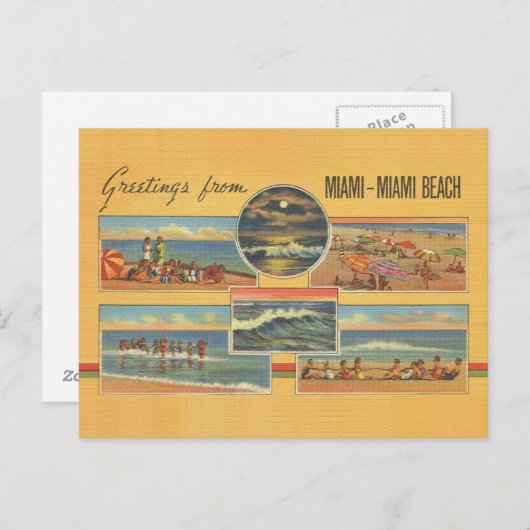 Miami Beach Florida Post Card Briefkaart (Voorkant / Achterkant)