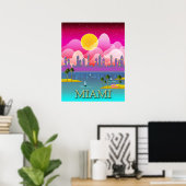 Miami Beach Florida Poster (Thuiskantoor)