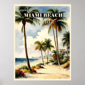 Miami Beach, Florida reisposter Poster (Voorkant)