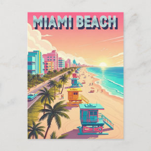 Miami Beach Florida Reizen Briefkaart