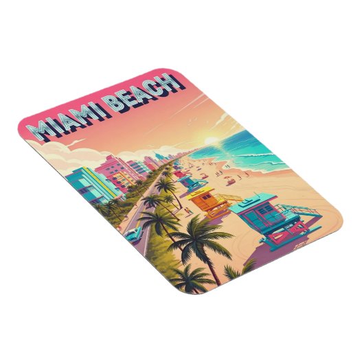 Miami Beach Florida Reizen Magneet (Rechterzijde)