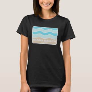 Miami Beach Florida Retro FL Waves Beach Souvenir T-shirt