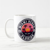 Miami Beach Florida Retro Sunset Souvenirs 60s Koffiemok (Links)
