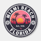 Miami Beach Florida Retro Sunset Souvenirs 60s Magneet (Voorkant)