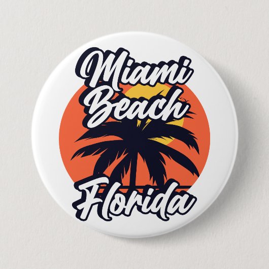Miami Beach, Florida Ronde Button 7,6 Cm (Voorkant)