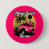 Miami Beach Florida Ronde Button 7,6 Cm (Voorkant)