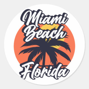 Miami Beach, Florida Ronde Sticker