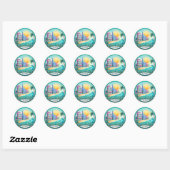 Miami Beach Florida Ronde Sticker (Vel)