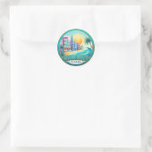 Miami Beach Florida Ronde Sticker (Tas)
