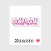 Miami Beach, Florida | Roze Bubbel Letter Sticker (Vel)