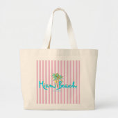 Miami Beach Florida Roze gestripte Canvas tas (Voorkant)