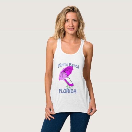 Miami Beach Florida roze Tanktop (Volledige Voorkant)