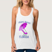 Miami Beach Florida roze Tanktop (Voorkant)
