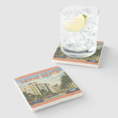 Miami Beach Florida Scene Stenen Onderzetter (Zijkant)