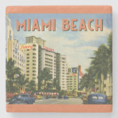  Miami Beach Florida Scene Stenen Onderzetter (Voorkant)
