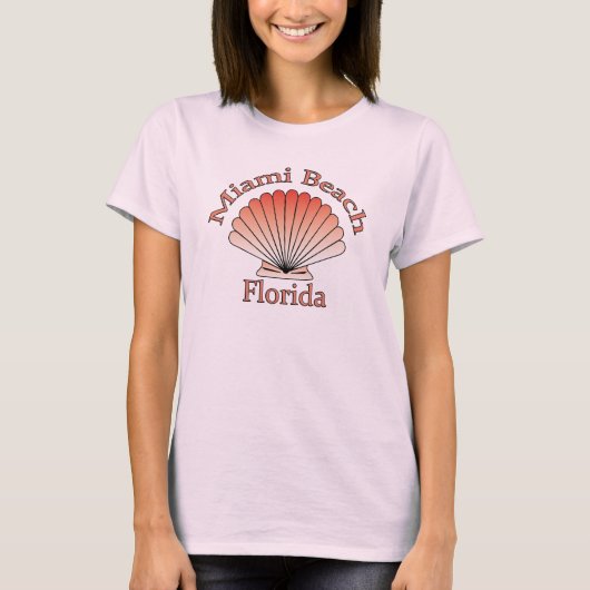 Miami Beach Florida Seashell T-shirt (Voorkant)