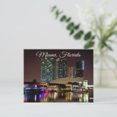 Miami Beach Florida Sklyline Travel Briefkaart (Staand voorkant)
