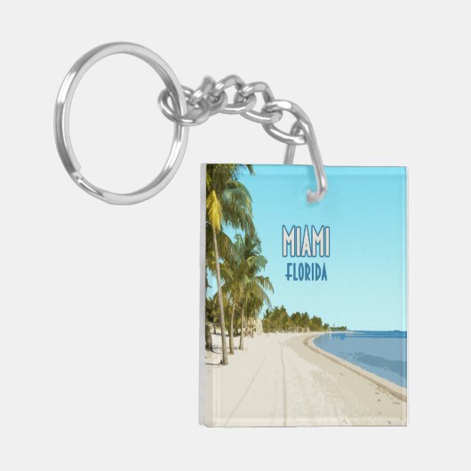 Miami Beach Florida Sleutelhanger (Voorkant Links)