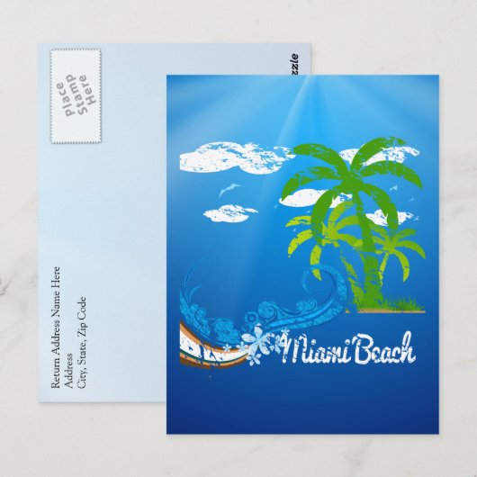 Miami Beach Florida Souvenir Briefkaart (Voorkant / Achterkant)