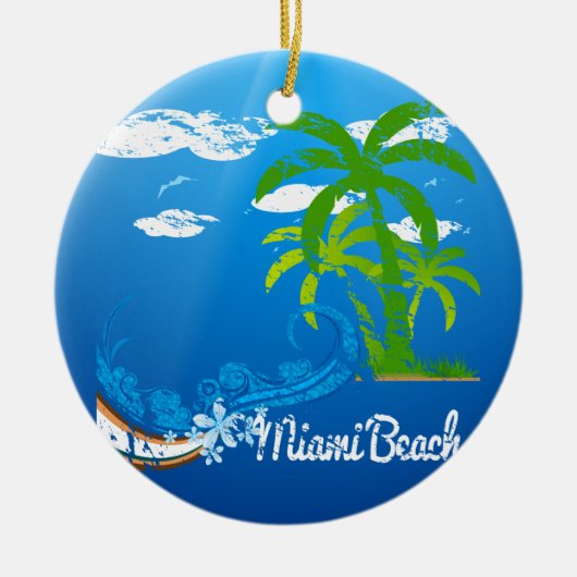Miami Beach Florida Souvenir Keramisch Ornament (Voorkant)