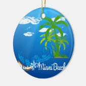 Miami Beach Florida Souvenir Keramisch Ornament (Links)