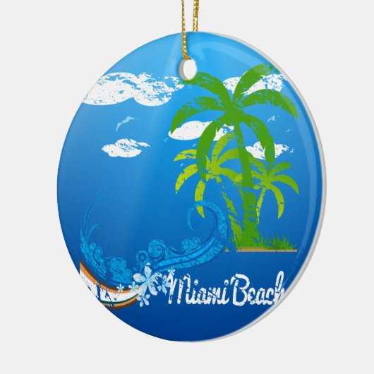 Miami Beach Florida Souvenir Keramisch Ornament (Links)