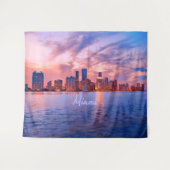 Miami Beach Florida Stadssilhouet Wandkleed (Voorkant (horizontaal))