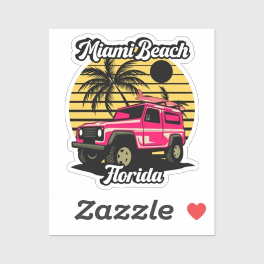 Miami Beach, Florida Sticker (Vel)