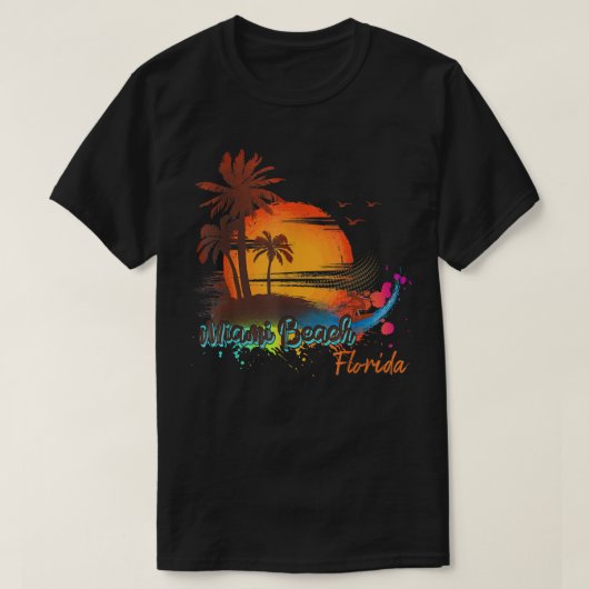 Miami Beach Florida Strand Zomer Palmboom Zonsonde T-shirt (Design voorkant)
