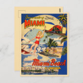 Miami Beach Florida  toerisme en jaren veertig Briefkaart (Voorkant / Achterkant)