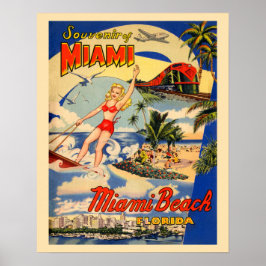 Miami Beach Florida  toerisme en jaren veertig Poster