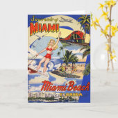  Miami Beach Florida Travel Briefkaart (Gele Bloem)
