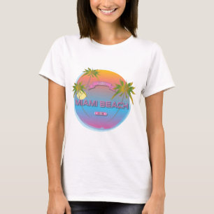 Miami-Beach Florida, tropische spoel T Shirt