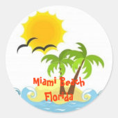 Miami Beach Florida tropische sticker (Voorkant)