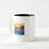 Miami Beach Florida Tweekleurige Koffiemok (Voorkant links)