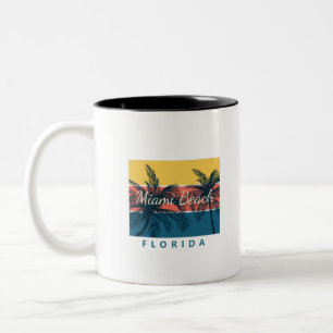 Miami Beach Florida Tweekleurige Koffiemok