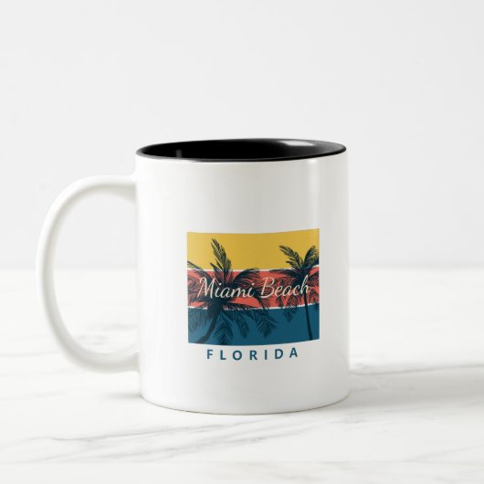 Miami Beach Florida Tweekleurige Koffiemok (Links)