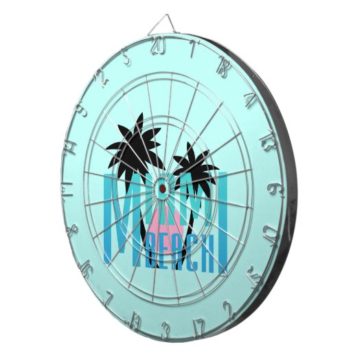 Miami-Beach-Florida-Typografie Dartbord (Voorkant Rechts)