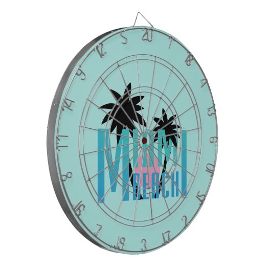 Miami-Beach-Florida-Typografie Dartbord (Voorkant Links)