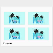 Miami-Beach-Florida-Typografie Rechthoekige Sticker (Vel)
