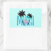 Miami-Beach-Florida-Typografie Rechthoekige Sticker (Tas)