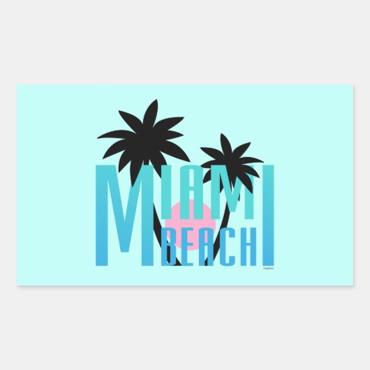 Miami-Beach-Florida-Typografie Rechthoekige Sticker (Voorkant)