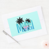 Miami-Beach-Florida-Typografie Rechthoekige Sticker (Envelop)