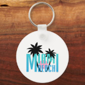 Miami-Beach-Florida-Typografie Sleutelhanger (Voorkant)