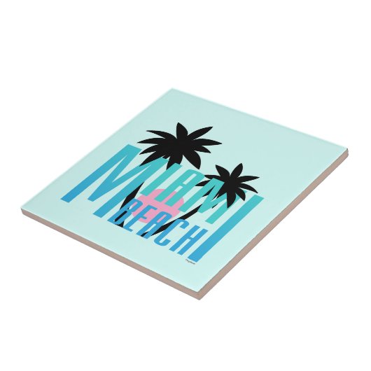 Miami-Beach-Florida-Typografie Tegeltje (Zijkant)