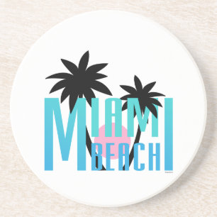 Miami-Beach-Florida-Typografie Zandsteen Onderzetter