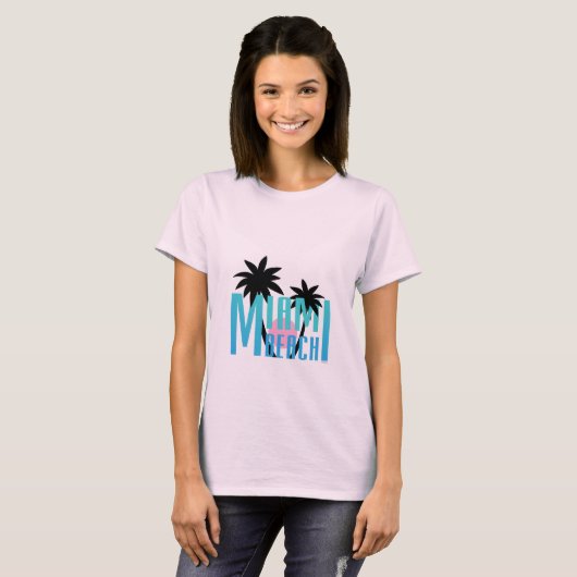 Miami Beach, Florida, Typography Cool T-shirt (Voorkant volledig)