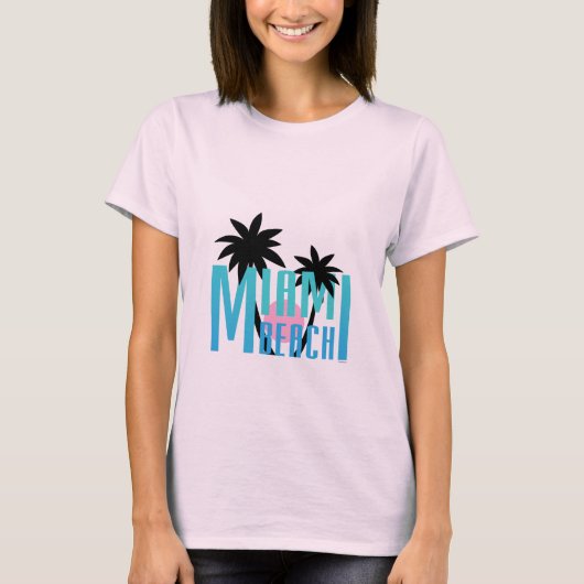 Miami Beach, Florida, Typography Cool T-shirt (Voorkant)