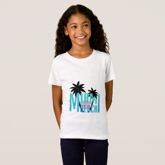 Miami Beach, Florida, Typography Cool T-shirt (Voorkant volledig)